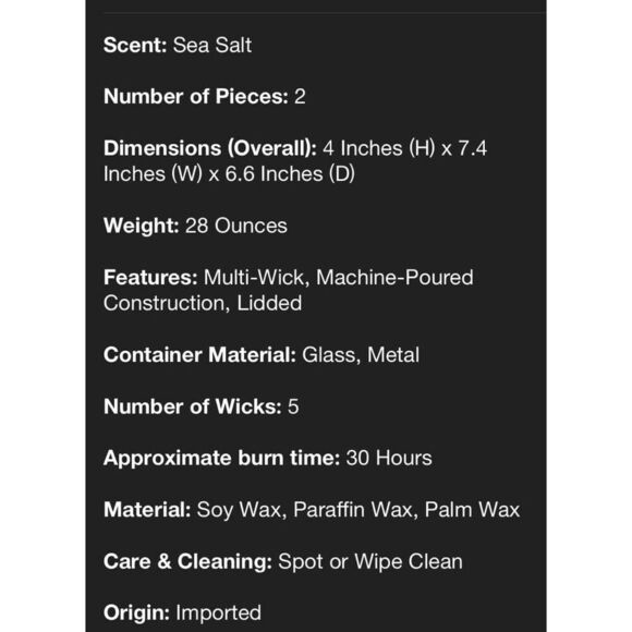 Hearth & Hand Sea Salt 28 ounce Candle - Picture 3 of 5